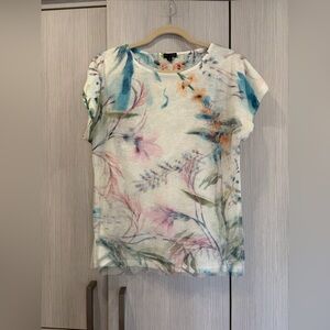 Coco + Carmen Watercolor Print 3D print Illusion Tee Gauzy Overlay Small‎ Medium